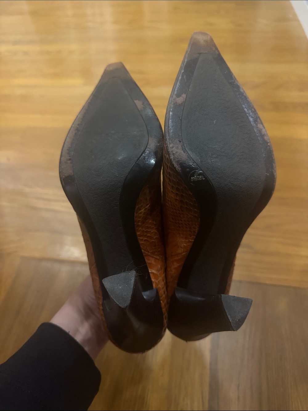 BCBG Real Snakeskin Slide Heels - Picture 6 of 6